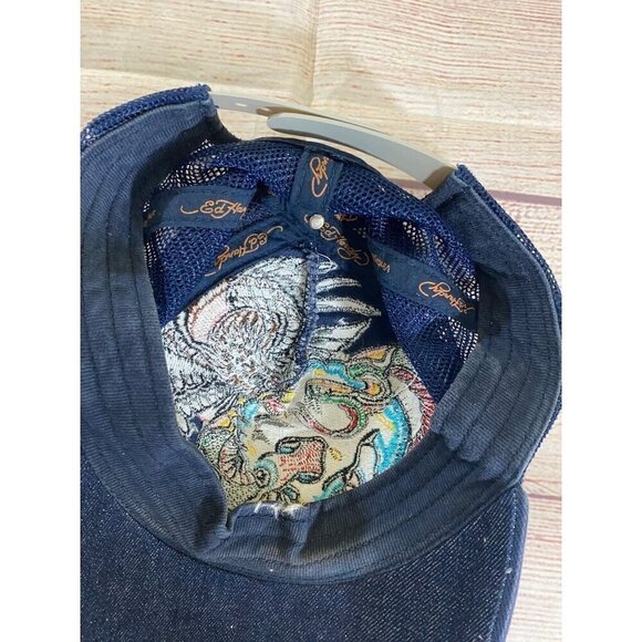 Ed Hardy Men's Embroidered Battle Skull Leopard Trucker Hat Snapback - OS - Picture 6 of 7